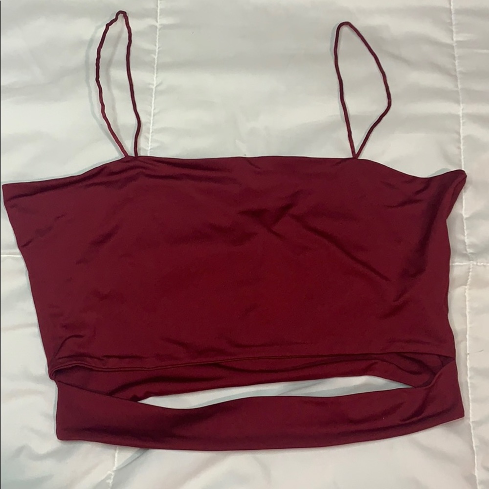 Burgundy crop top